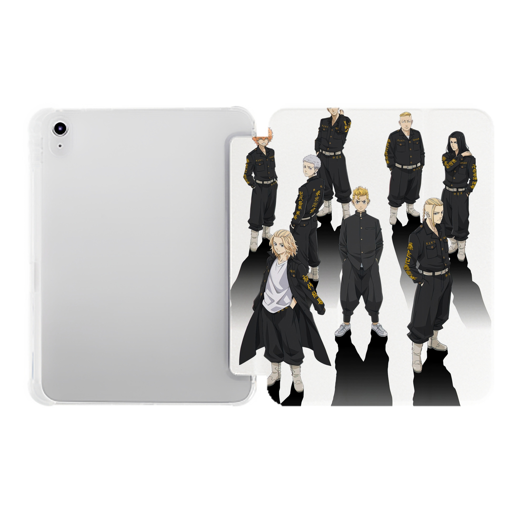 （画像用） 東京リベンジャーズ Tokyo Revengers IPad ケース ペン収納付き 三つ折りスタンド PUレザー×シリコン 対応機種9.5/10.5/10.9インチ